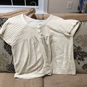 Motherhood cream short-sleeve maternity swtr (XL)